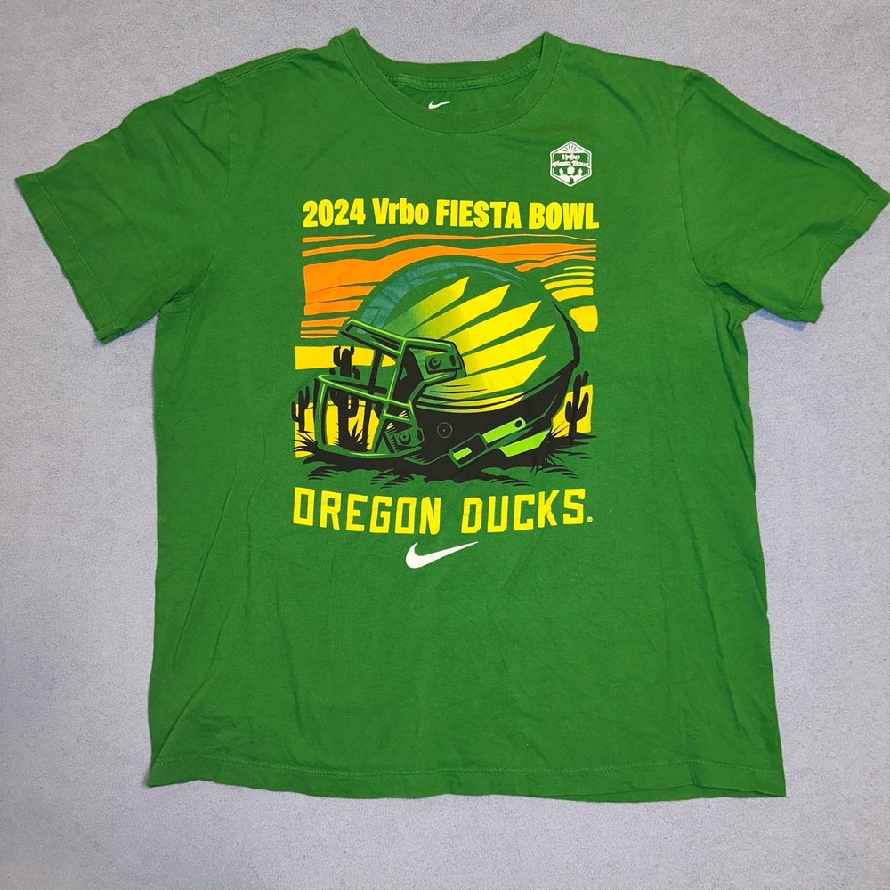 The Nike Tee 2024 Vrbo Fiesta Bowl Bound Oregon Ducks T-Shirt Green Mens Size L